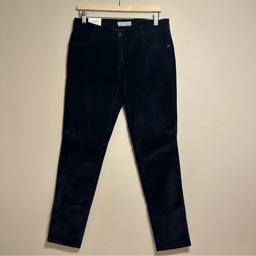 James Jeans Women Twiggy Skinny Velveteen Navy Black legging Pant Size 32